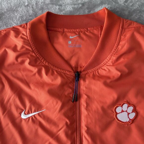 Nike Clemson Tigers Mens Size Large Full Zip Vest Jacket Orange White - Picture 2 of 8